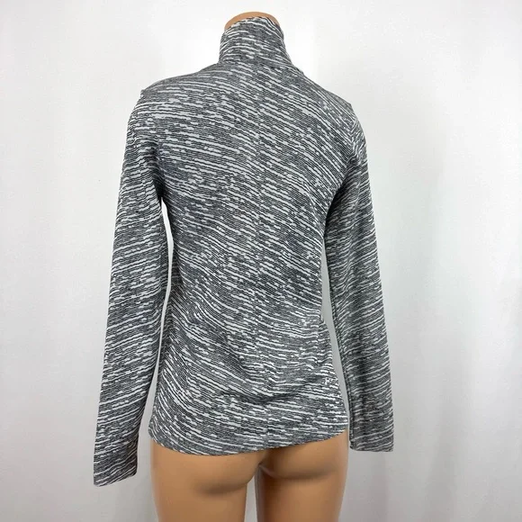 Athleta Women’s Sz L Flurry Seamless Turtleneck Long Sleeve Top Black & White - Picture 5 of 14